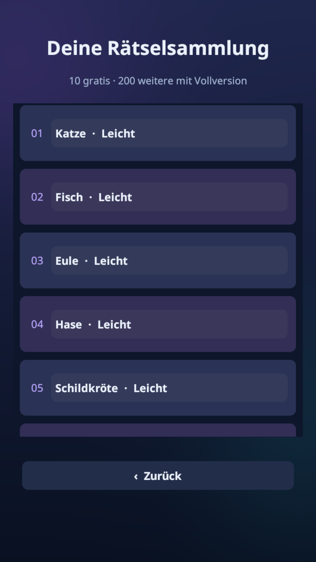Nonohaven Levelauswahl